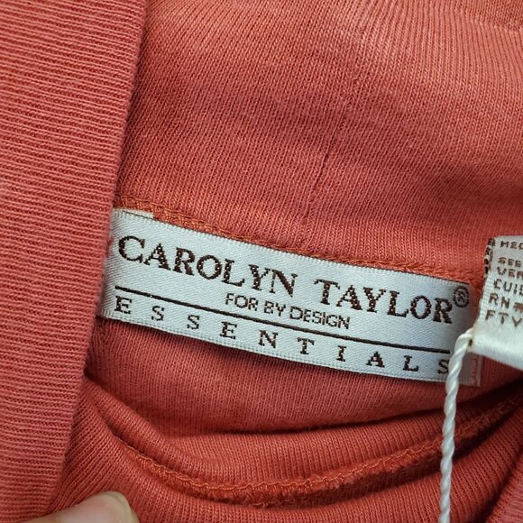 Carolyn Taylor Top Womens Large Orange Sleeveless Mock Neck Cotton Casual *NWT* - Picture 4 of 9